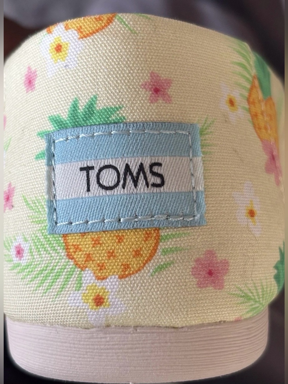 TOMS 💅 Pineapple Paradise Alpargata Canvas Slip On Shoes NWT - Picture 6 of 8